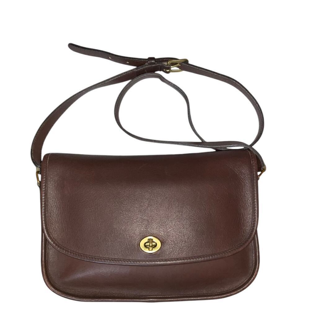 Vintage Coach Brown Leather City Bag Made in the USA